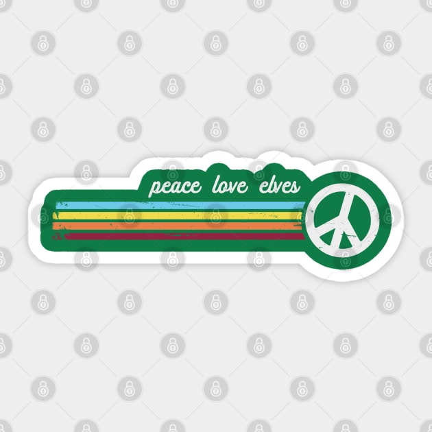 Peace Love Elves Sticker by Jitterfly